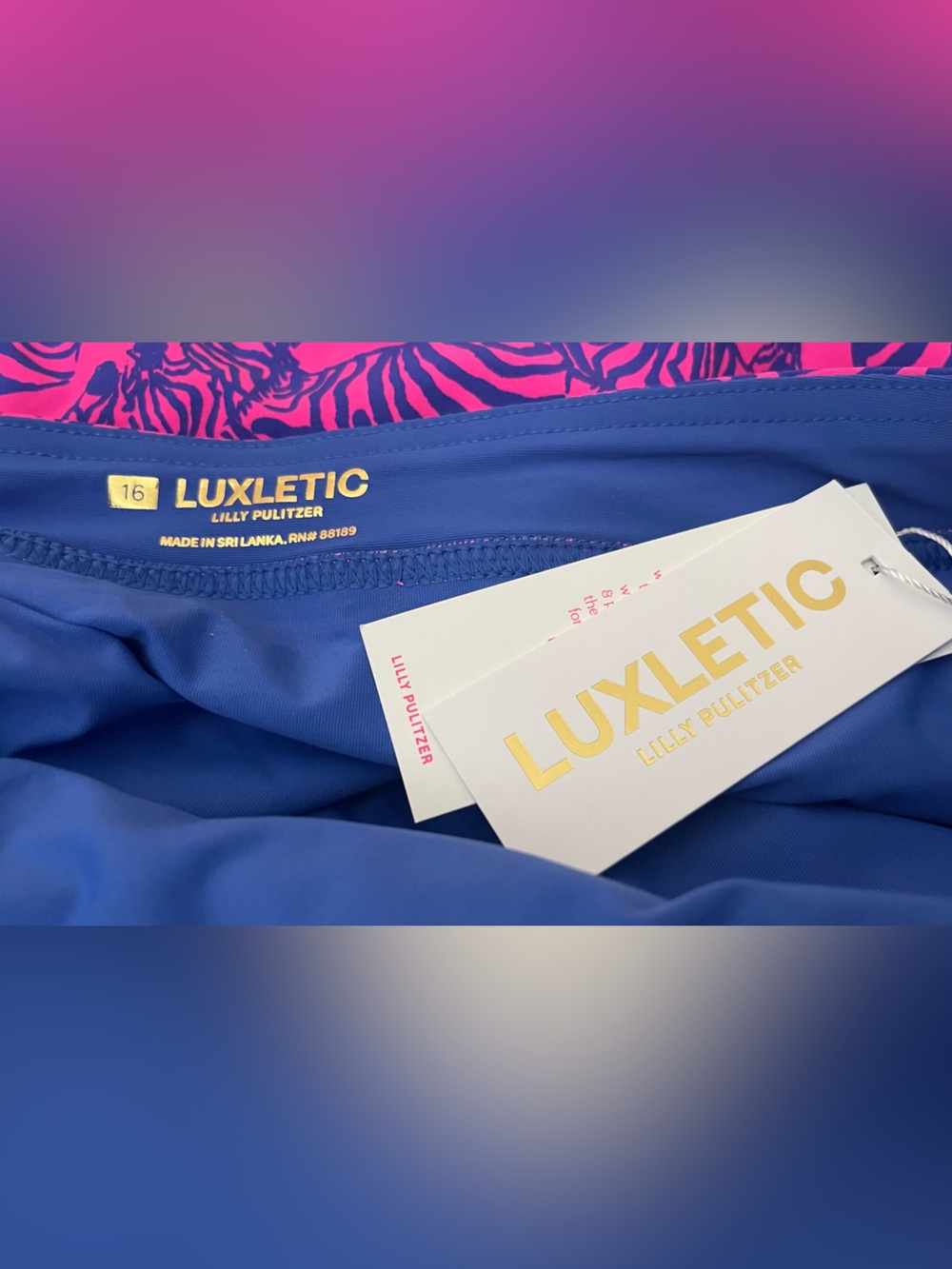 Lilly Pulitzer Luxletic Sz 16 Kimika Skort Skirt Pink Zebra UPF50+ NEW WITH TAGS - Picture 8 of 10